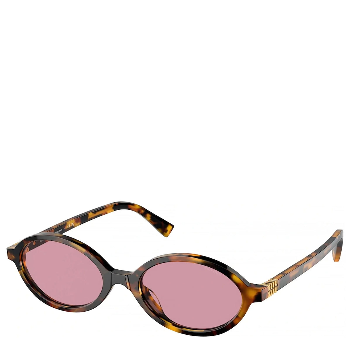 Miu Miu MU04ZSF Regard Oval Asian Sunglasses, Tortoise  display picture 2
