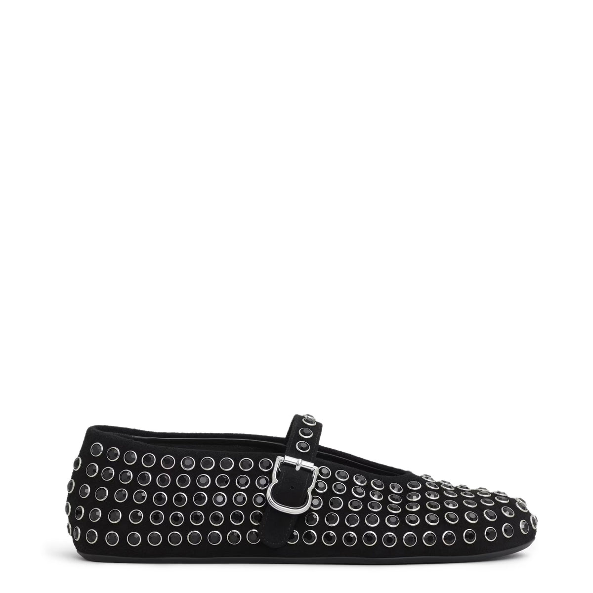 ballet flat in strass white lambskin