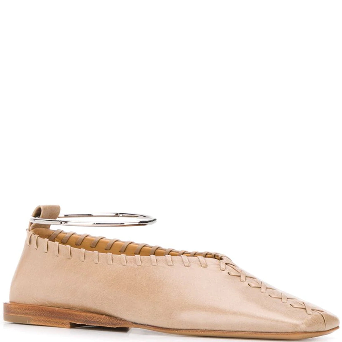 Jil Sander Whipstitch Square Toe Ballerina, Open Brown – CULTSTATUS