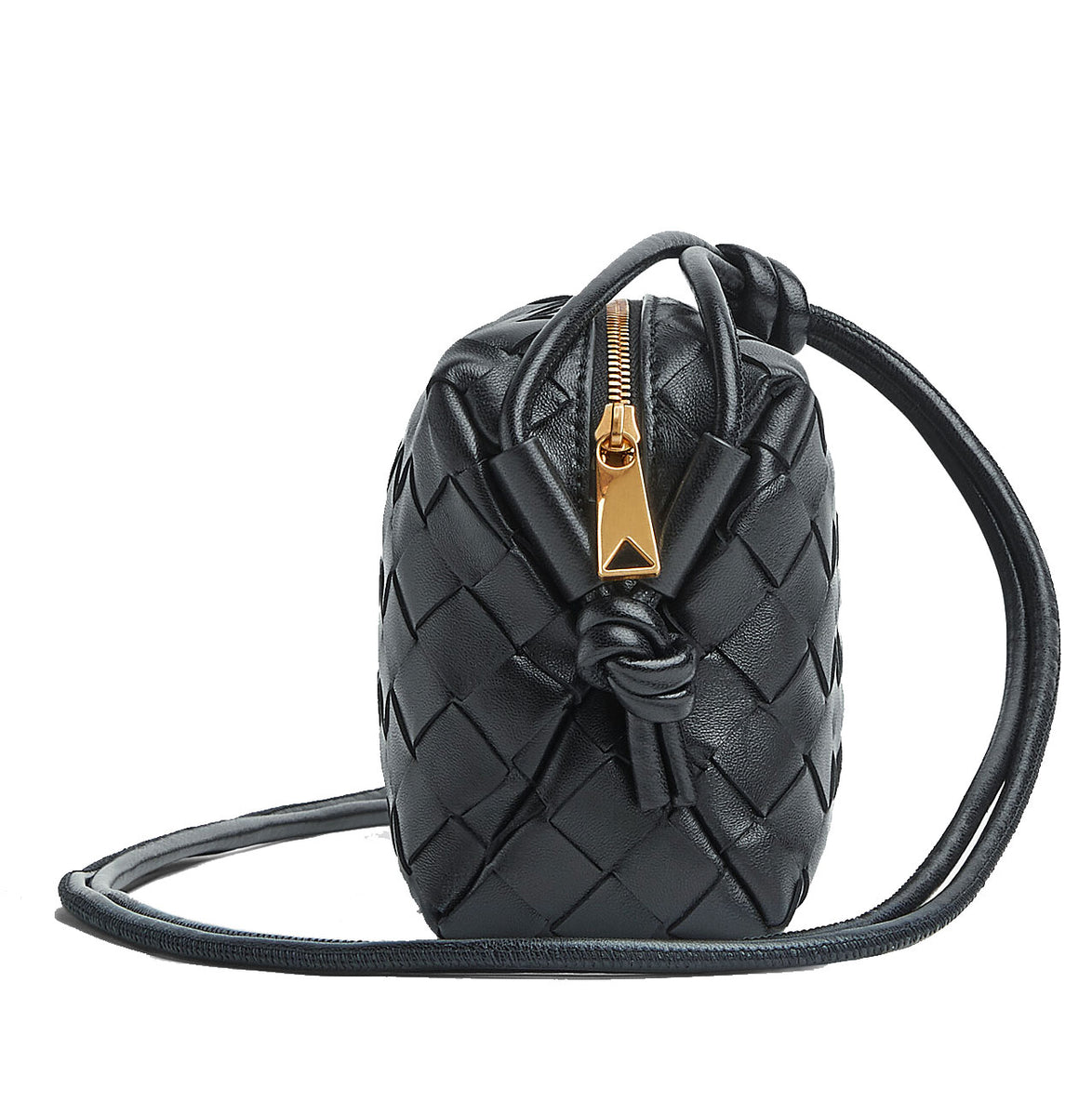 Bottega Veneta Loop Mini Intrecciato Leather Shoulder Bag - Off