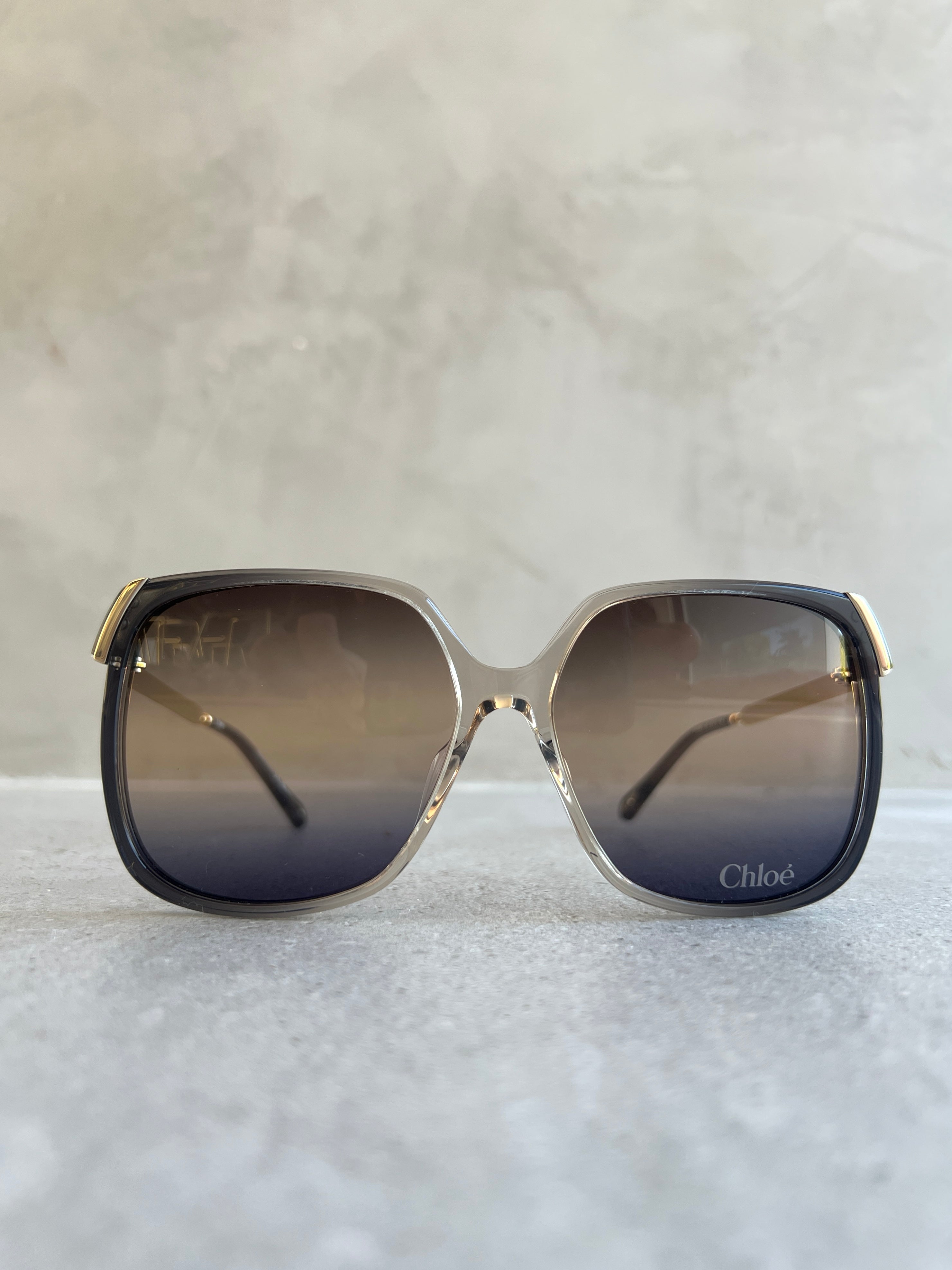 Chloe Sun CH0286S Aly 70's Square Sunglasses, Gold/Grey – CULTSTATUS