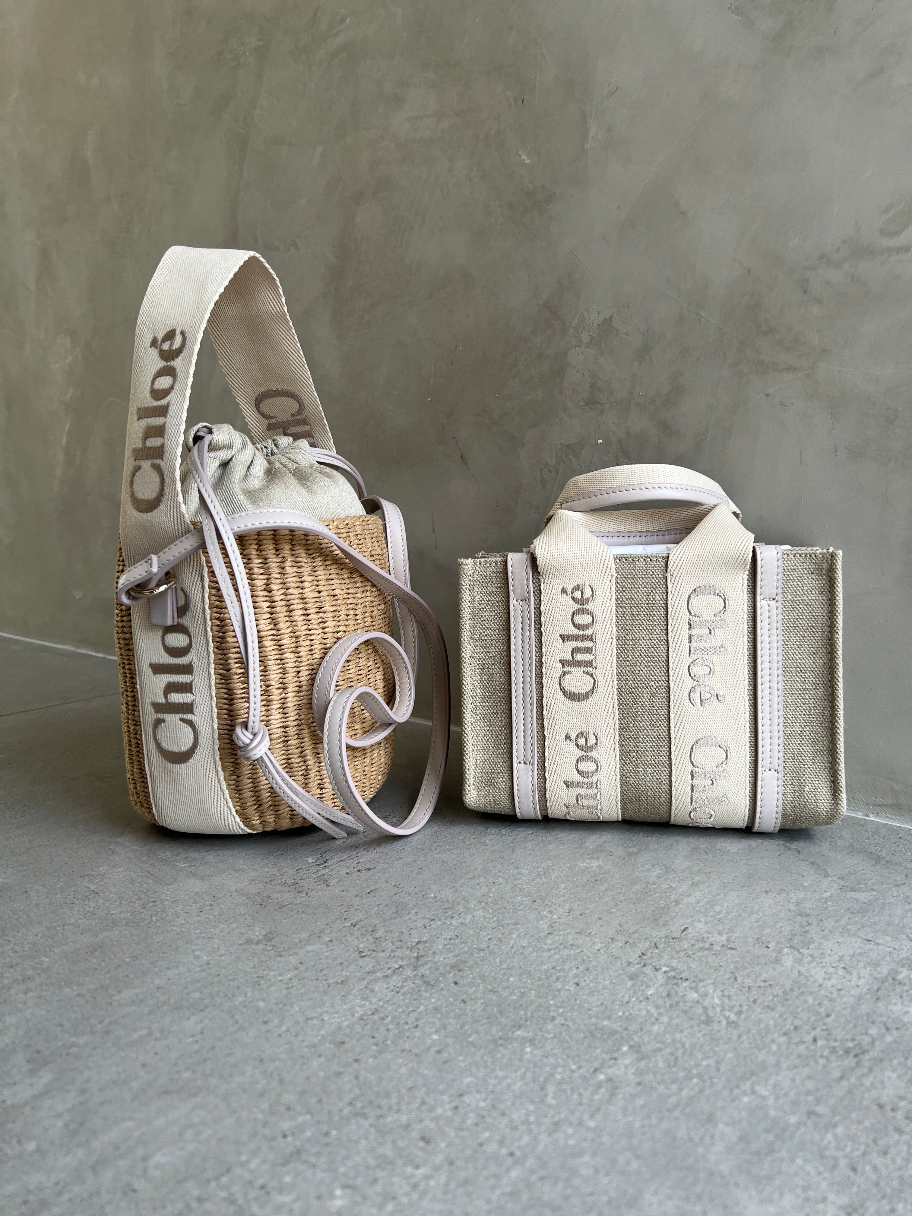 Chloé かごバッグ Wild Grey Chloé | Woody wild grey small tote bag | Savannahs