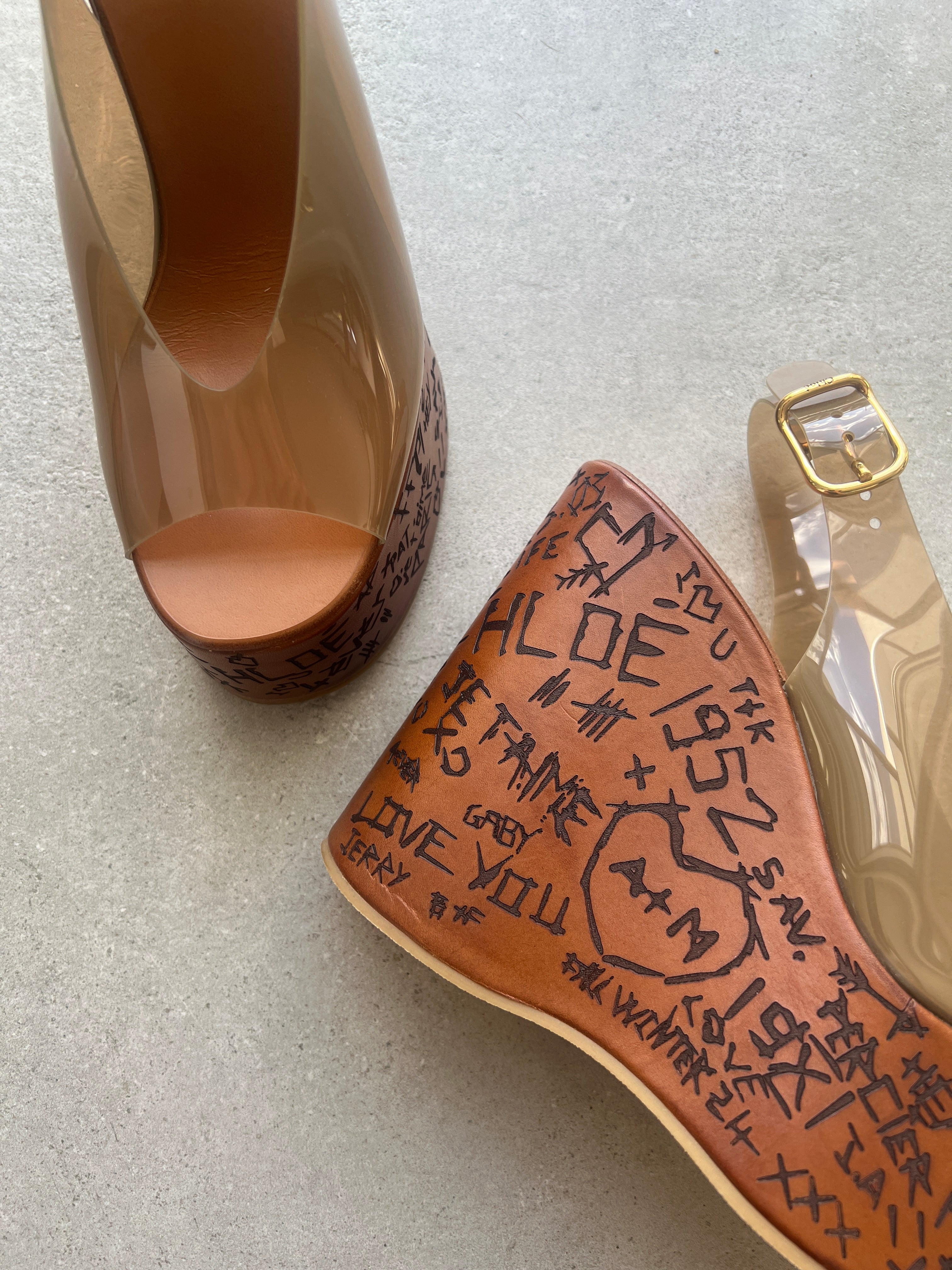 Chloe Maxime PVC Wedge, Sunny Brown – CULTSTATUS Chloe Maxime PVC Wedge, Sunny Brown – CULTSTATUS