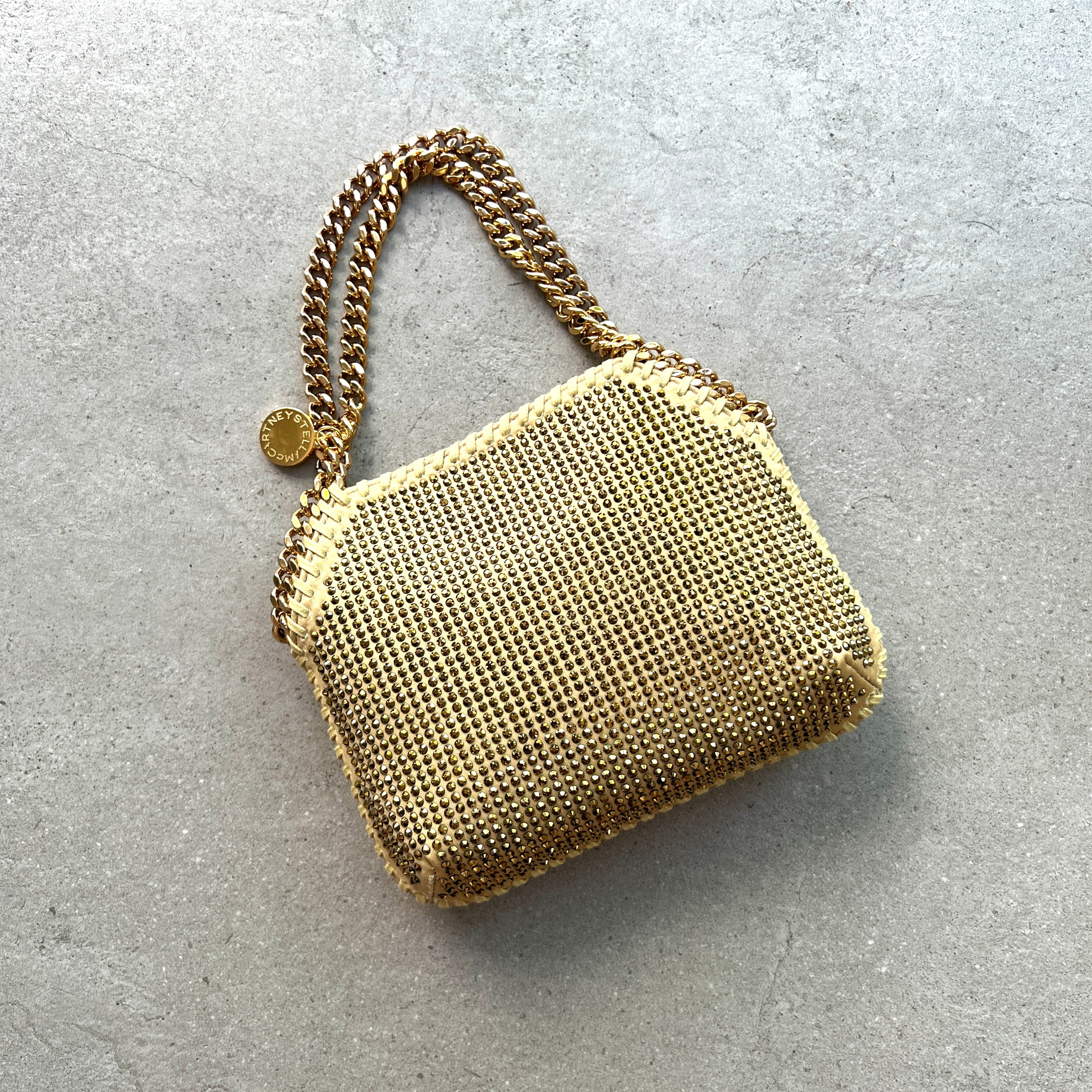 Stella McCartney Falabella Mini Evening Hotfix Mirror, Gold