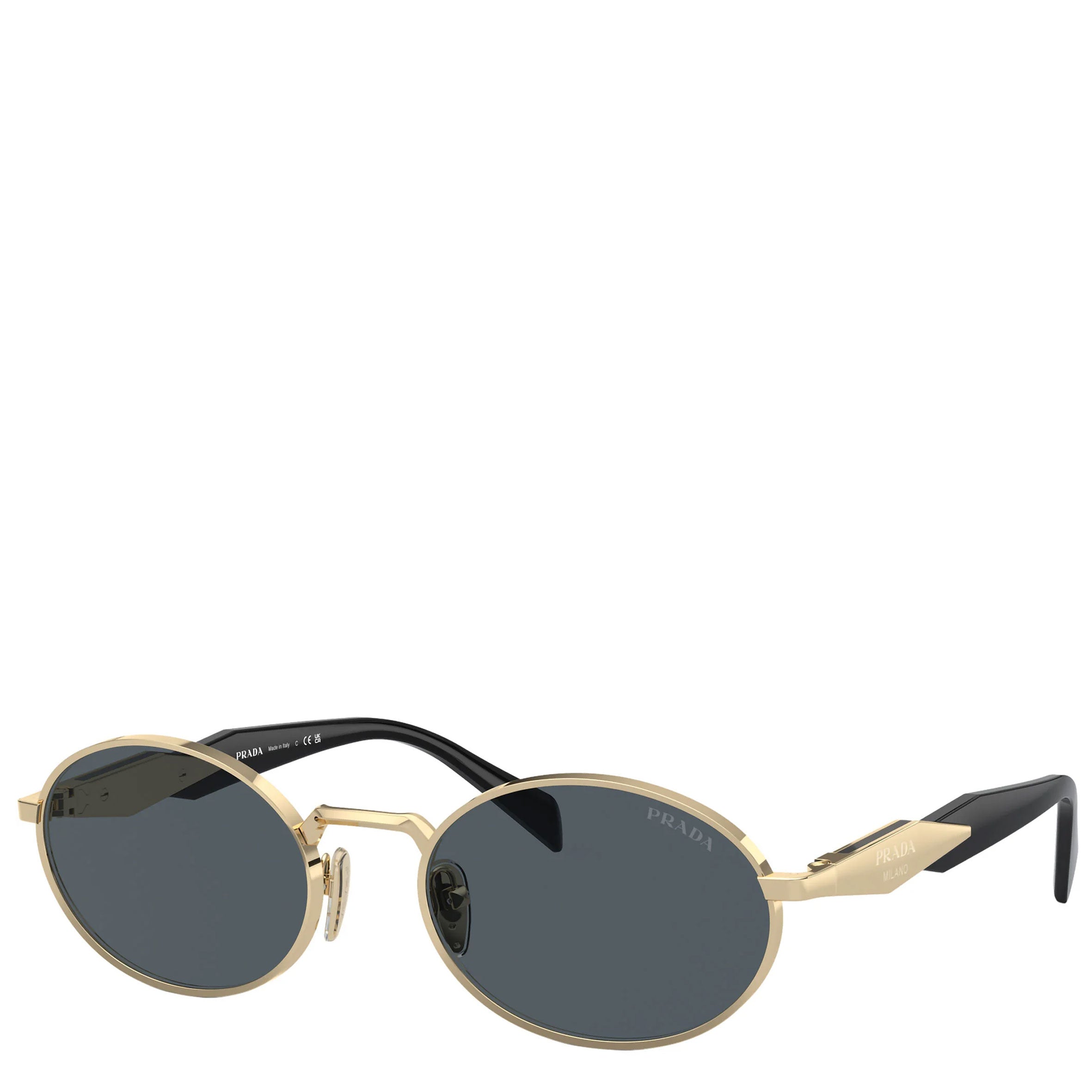 PRADA PR65ZS Metal Oval Sunglasses, Gold/Grey – CULTSTATUS
