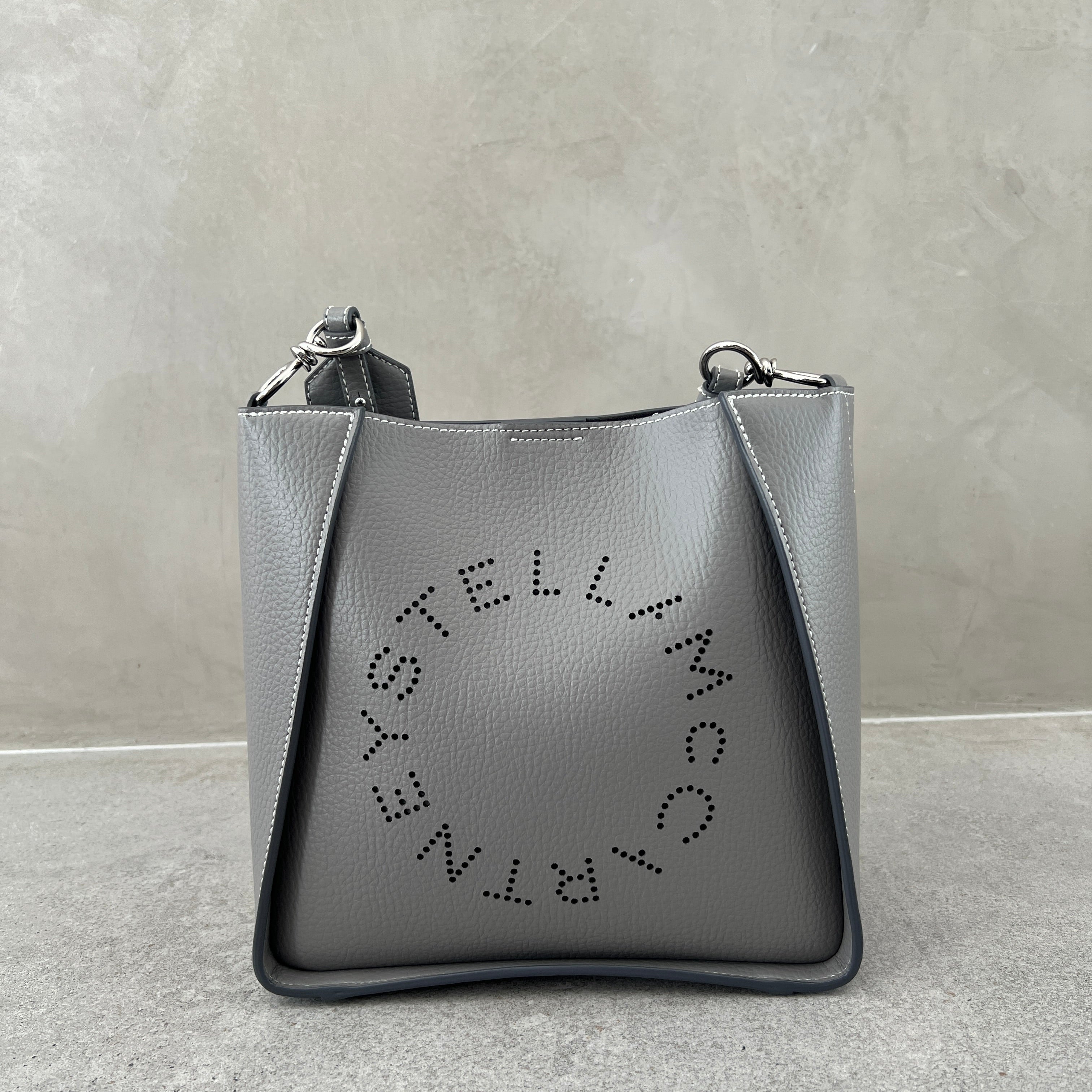 Stella Logo Mini Crossbody Hobo Grain Perforated, Smoke – CULTSTATUS