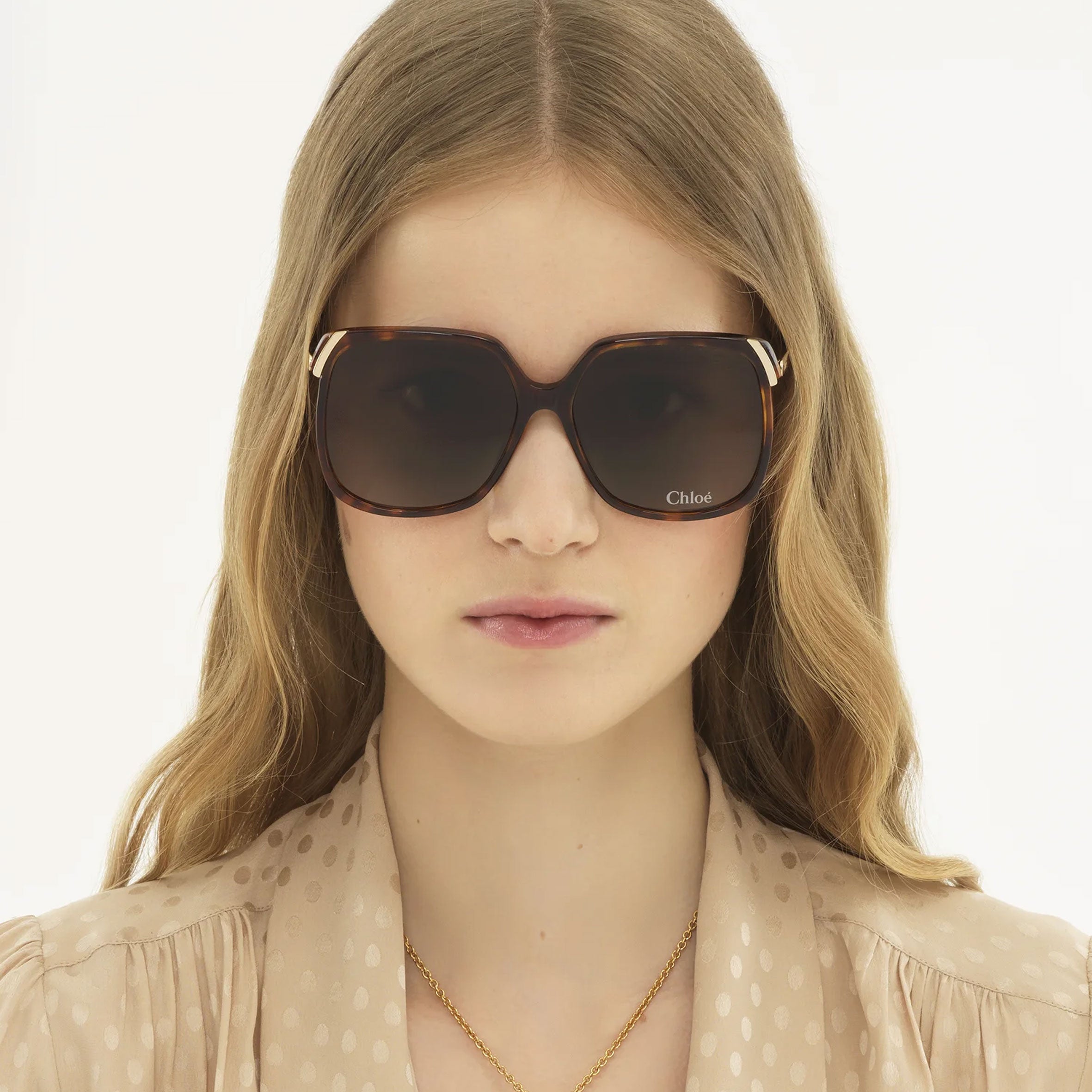 Chloe Sun CH0286S Aly 70's Square Sunglasses, Gold/Havana – CULTSTATUS