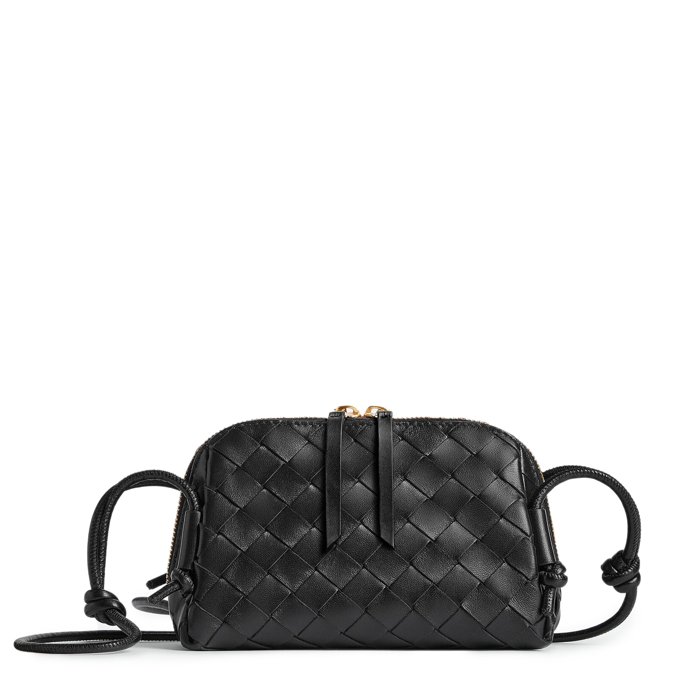 Bottega Veneta Concert Camera Bag Intrecciato Black CULTSTATUS