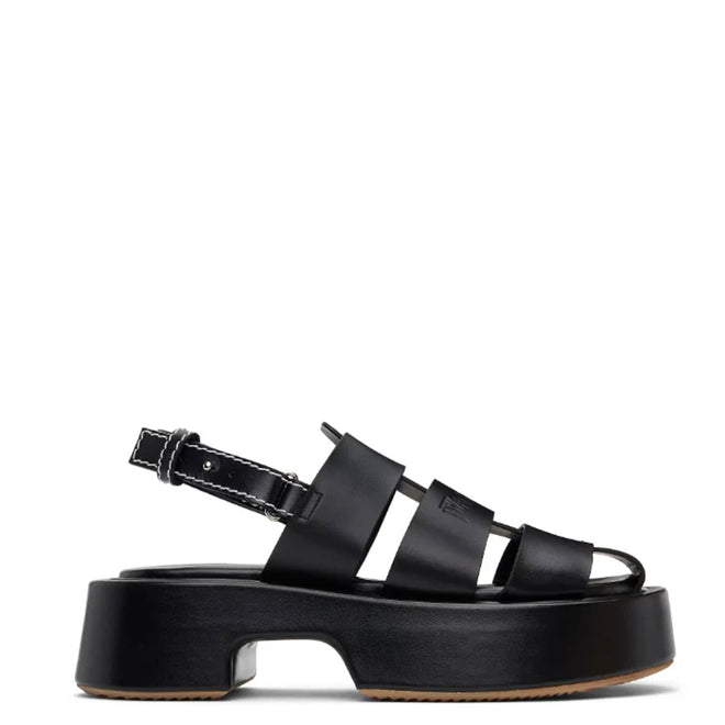 Platform Fisherman Sandals, Black