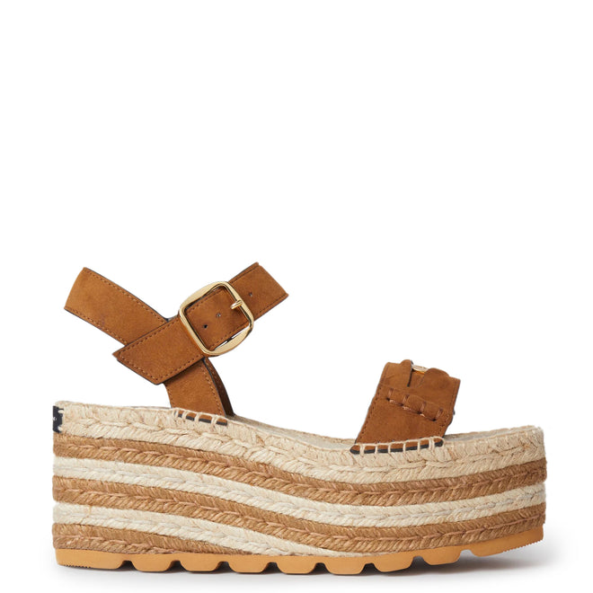 Gaia Platform Espadrilles Sandal, Pecan