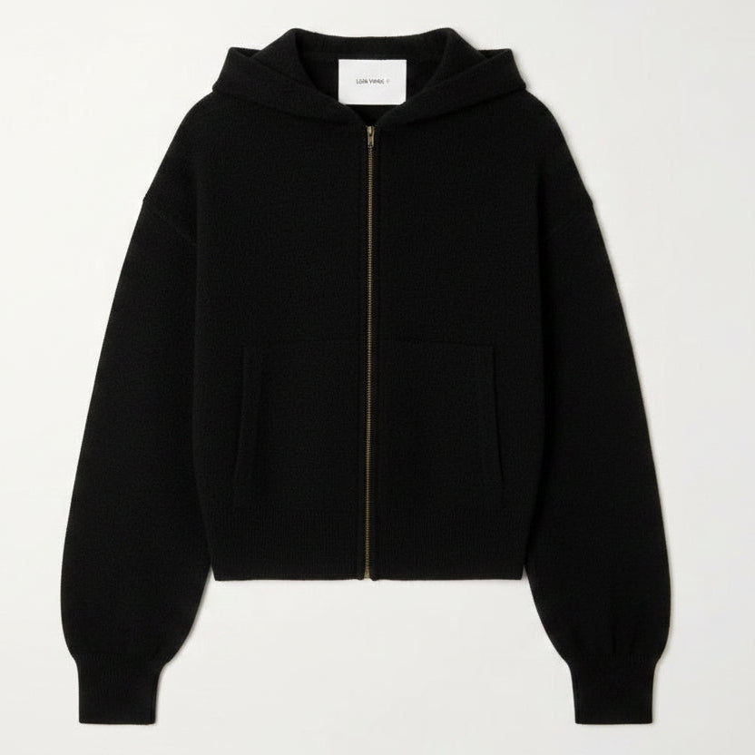 Lisa Yang Lilia Hooded Zip Cardigan, Black – CULTSTATUS