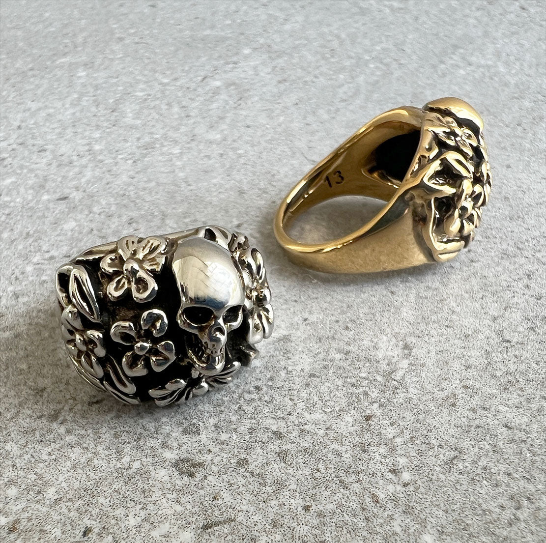 Alexander McQueen The Floral Skull Ring, Gold – CULTSTATUS