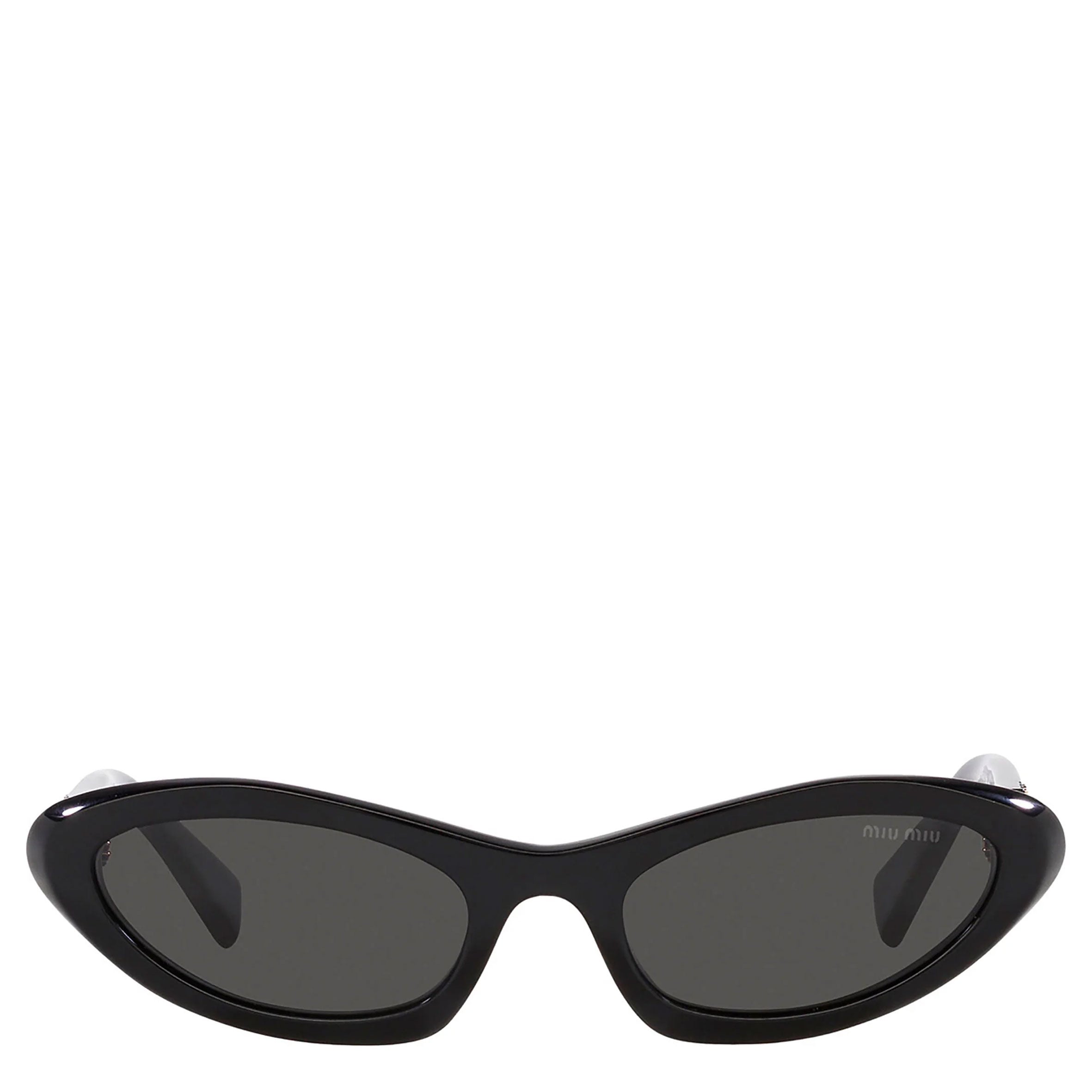 Miu Miu MU09YS Glimpse Irregular Oval Sunglasses, Black (G