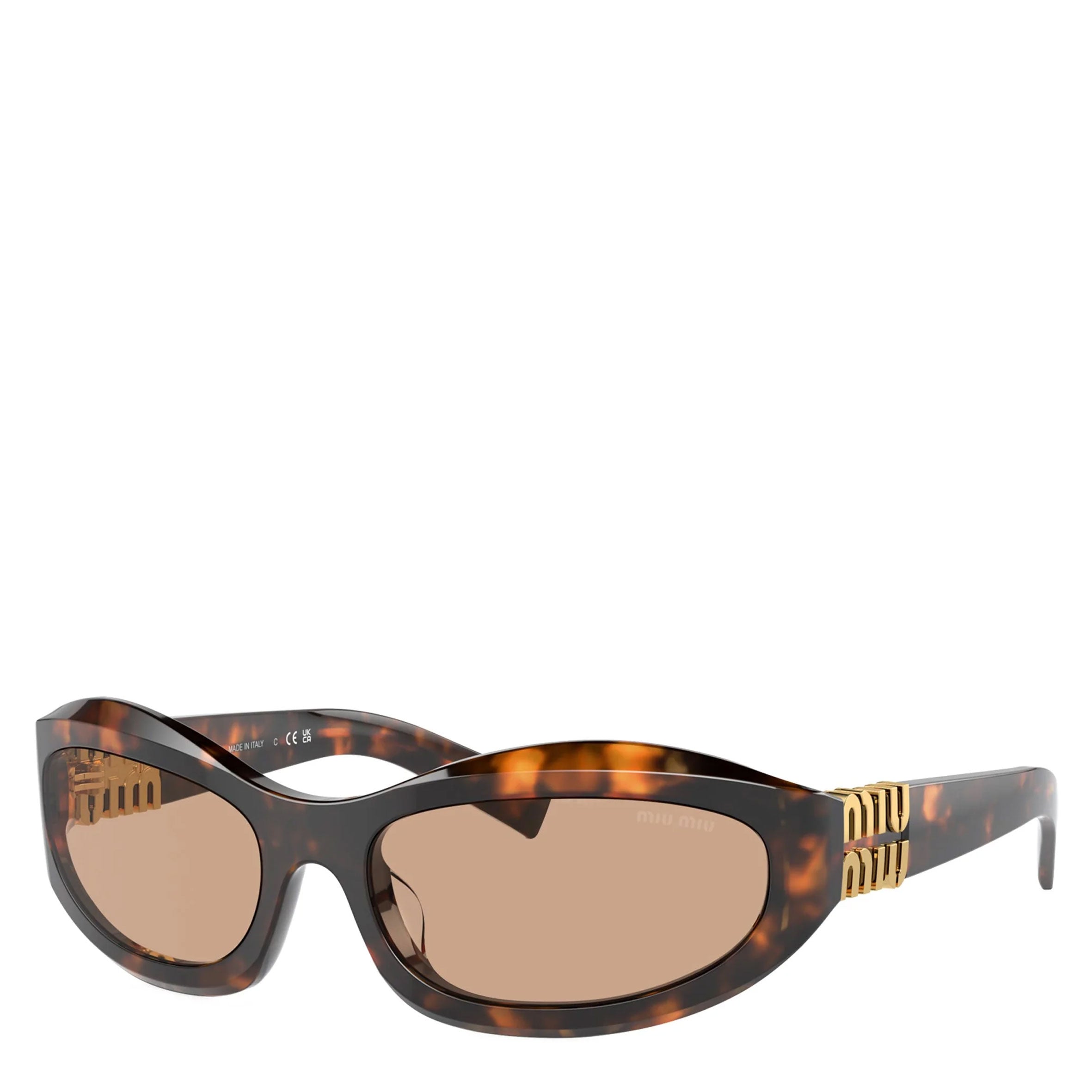 小物 y2k MiuMiu Reveal sunglasses havana m705 Miu Miu MU14ZSF Glimpse Irregular Wrap Sunglasses, Havana/Brown (G