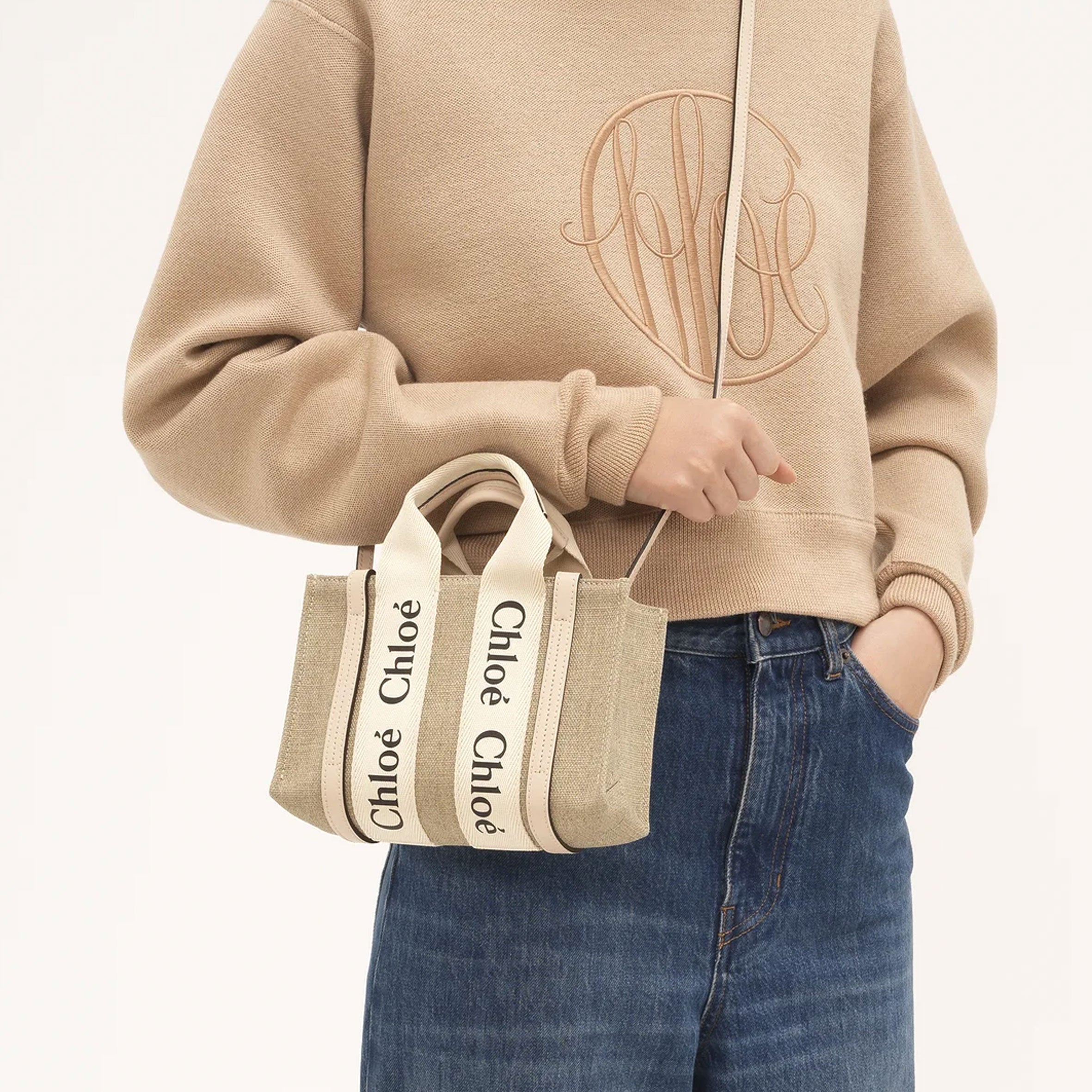 Chloe Woody Tote Mini Linen, Cement Pink – CULTSTATUS
