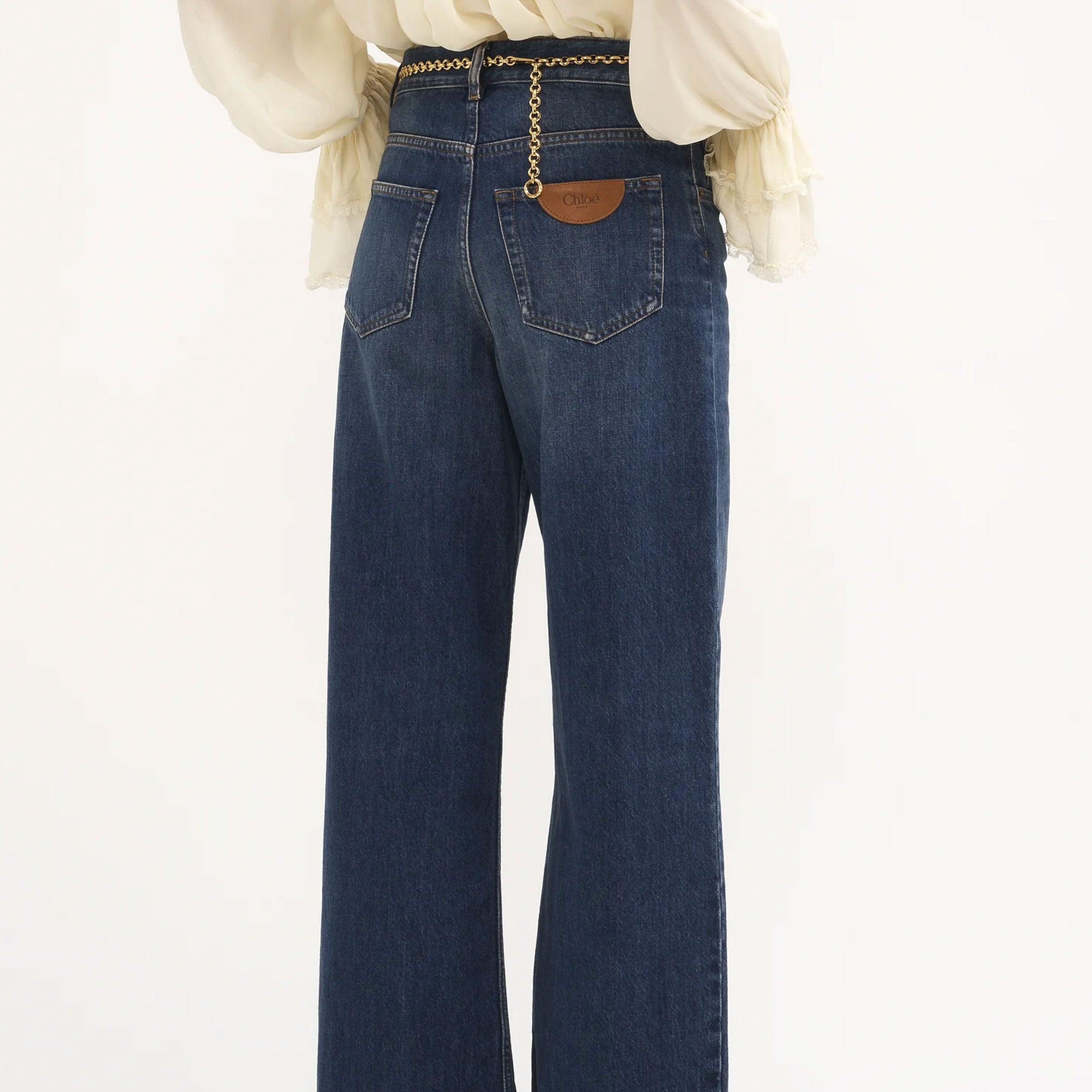 Chloe Frayed Wide-leg Jeans, Night Blue – CULTSTATUS