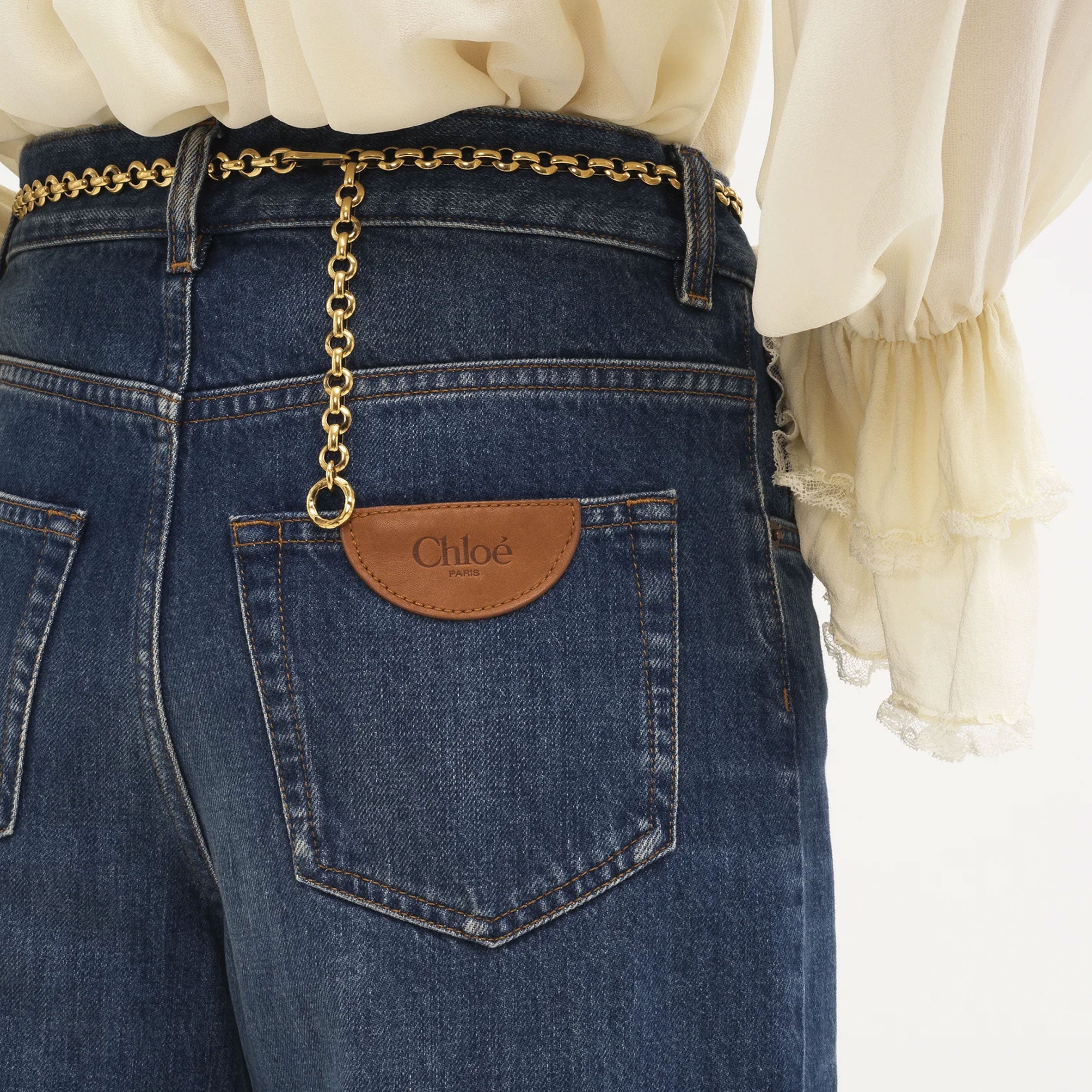 Chloe Frayed Wide-leg Jeans, Night Blue – CULTSTATUS