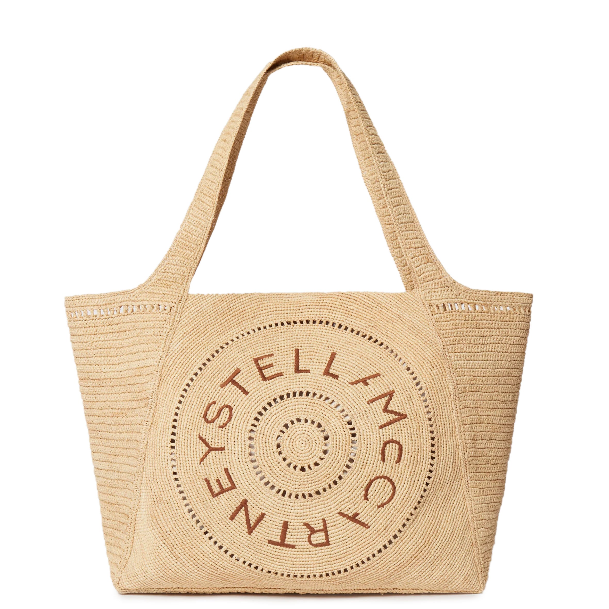 Stella McCartney Stella Logo Raffia Large Tote, Natural/Tan