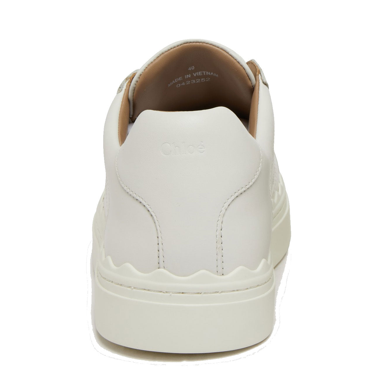 Chloe Lauren Leather Sneakers, Perforated Logo White – CULTSTATUS