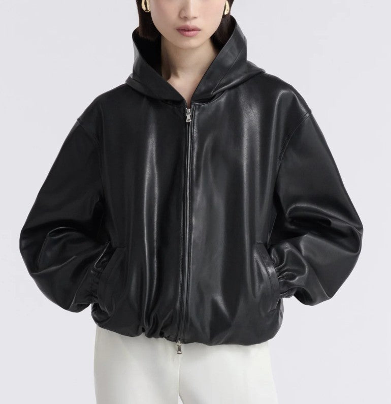 Nour Hammour Leo Supple Leather Hoodie, Black – CULTSTATUS