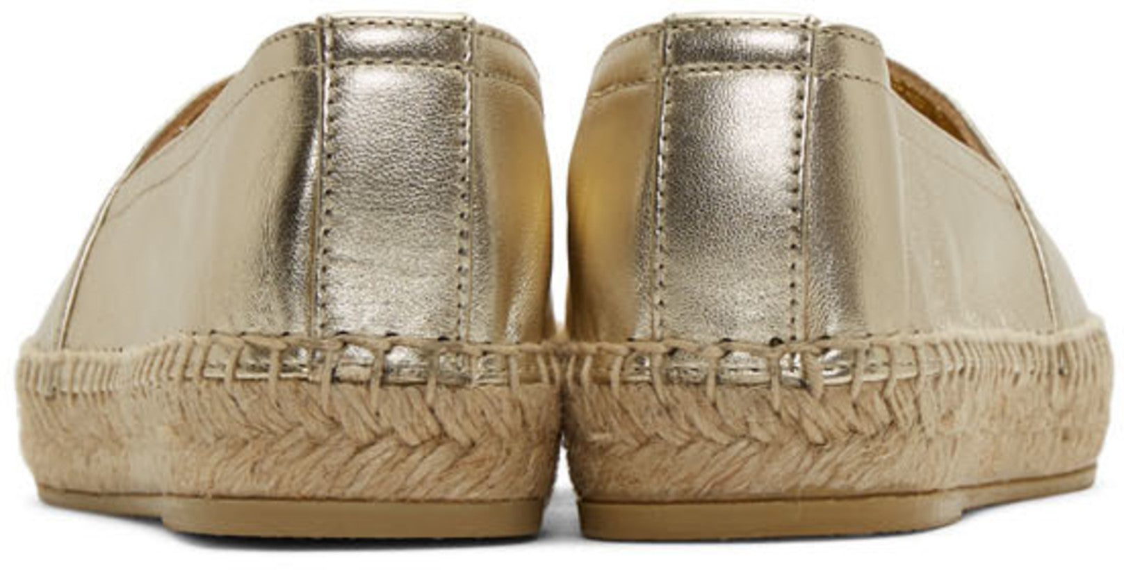Monogram Espadrille Metal Leather Pale Gold