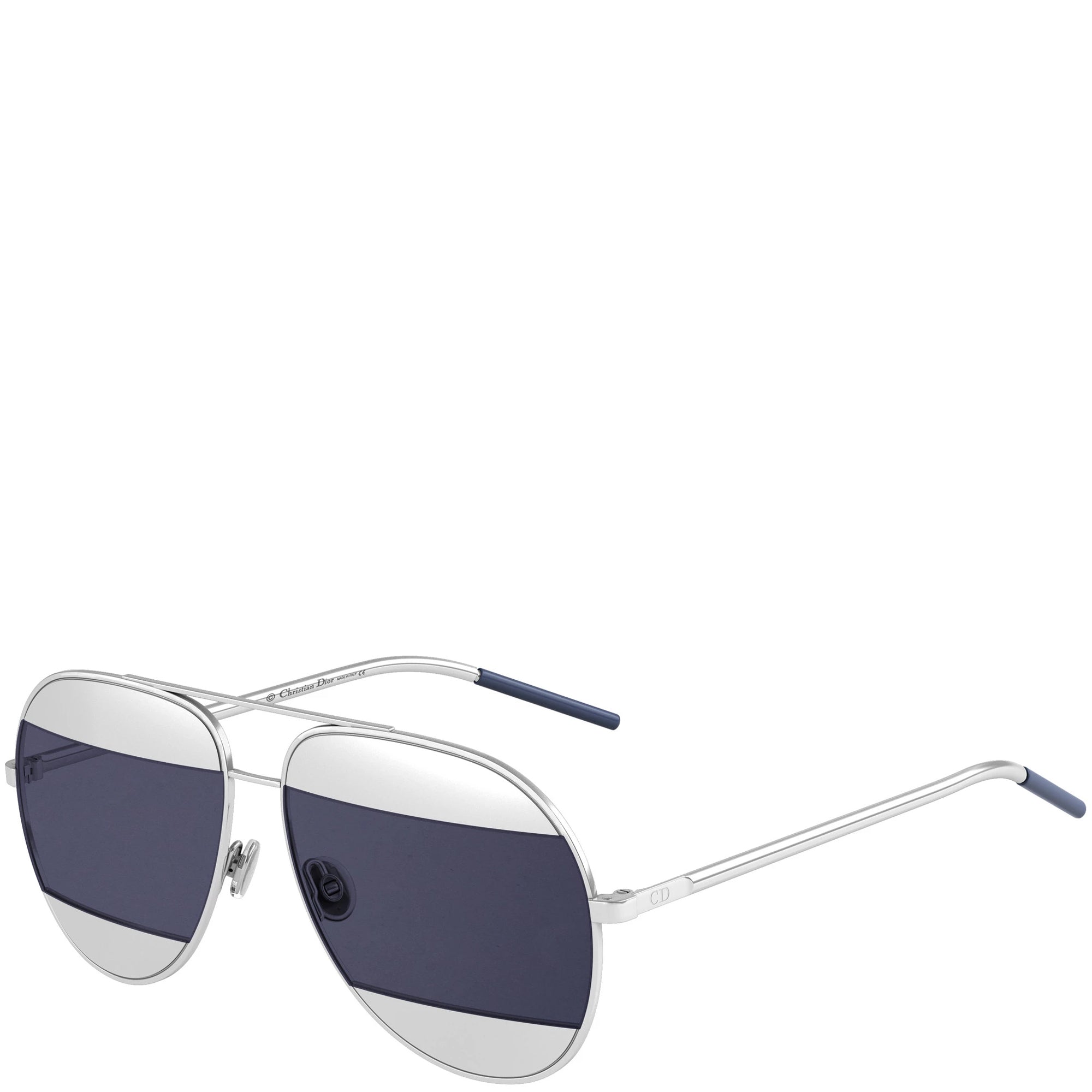 Dior Split Sunglasses Silver Navy CULTSTATUS