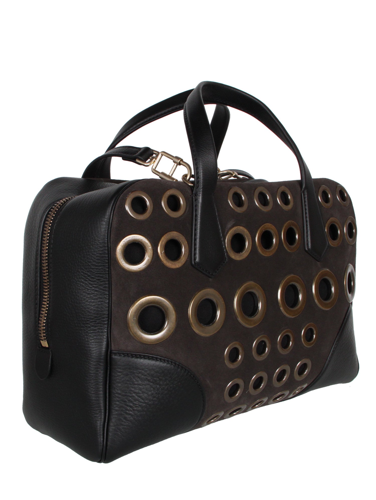 Le Coussin Boston Eyelet Bag, Black/Grey – CULTSTATUS