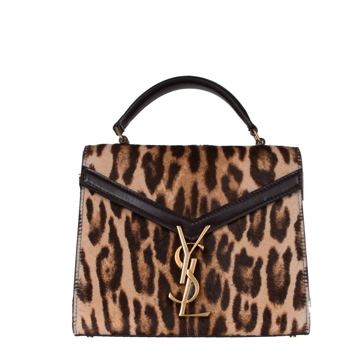 Saint Laurent Cassandra Mini Top Handle, Leopard Pony – CULTSTATUS