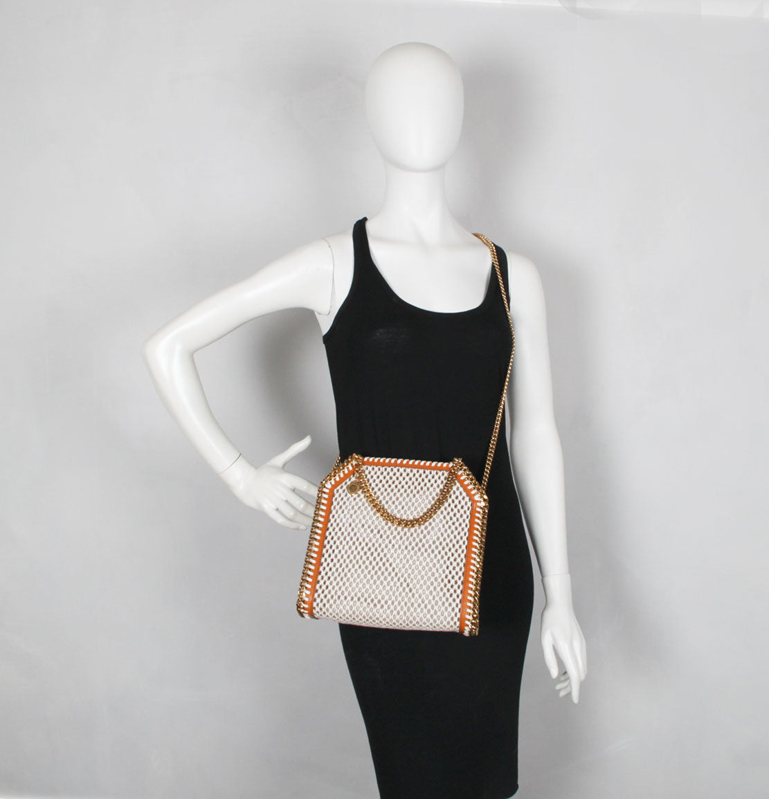 Stella McCartney Falabella Mini Tote Rope Mesh Ivory Beige CULTSTATUS