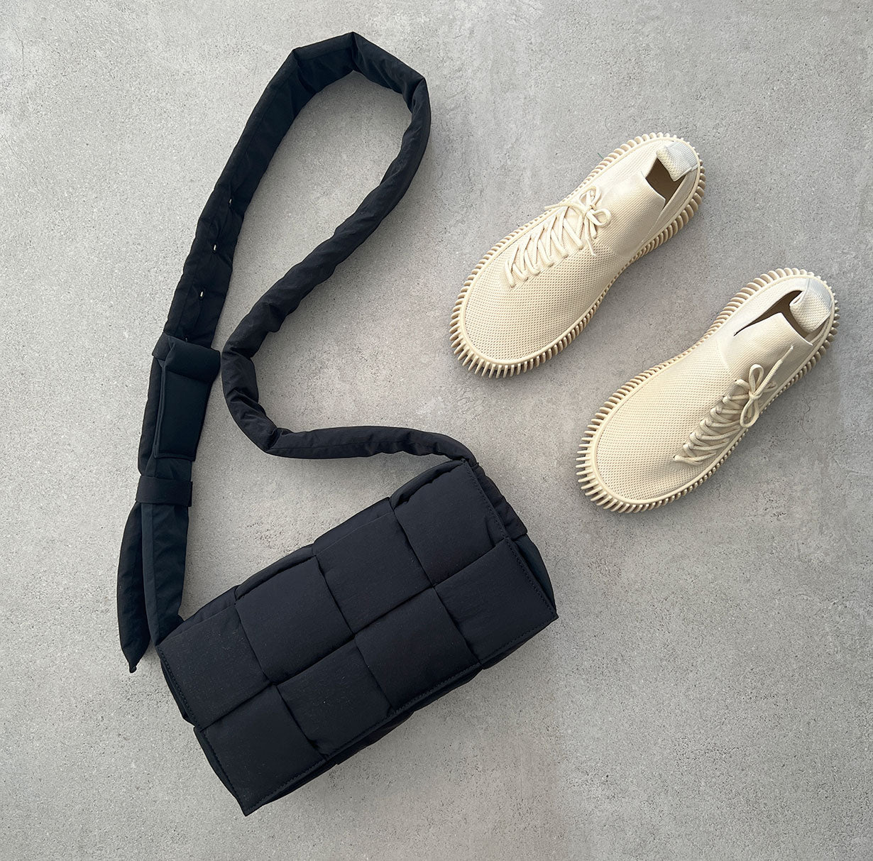 Bottega Veneta Padded Nylon Tech Cassette Men's, Black/Silver