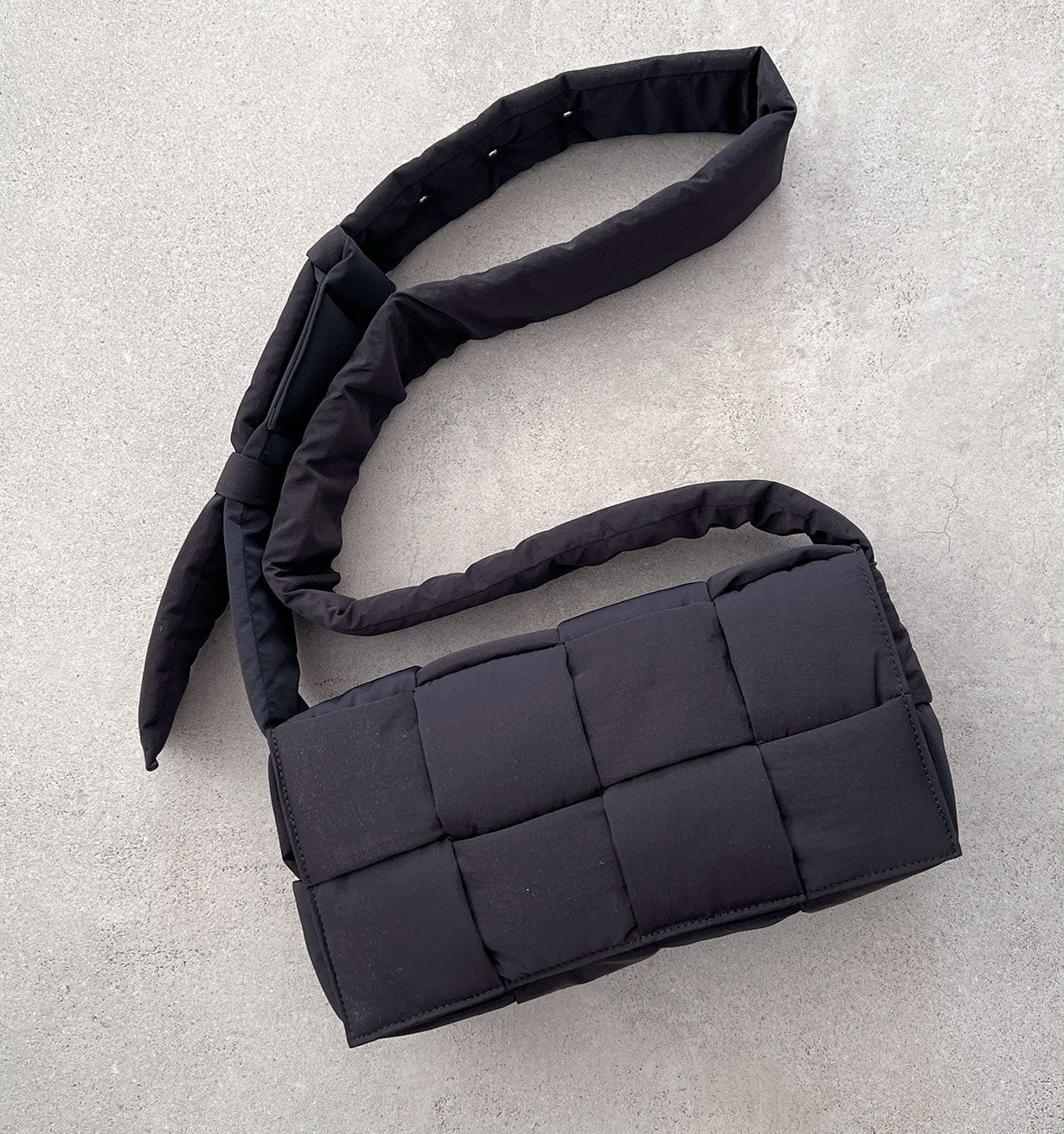 Bottega Veneta Padded Nylon Tech Cassette Men's, Black/Silver