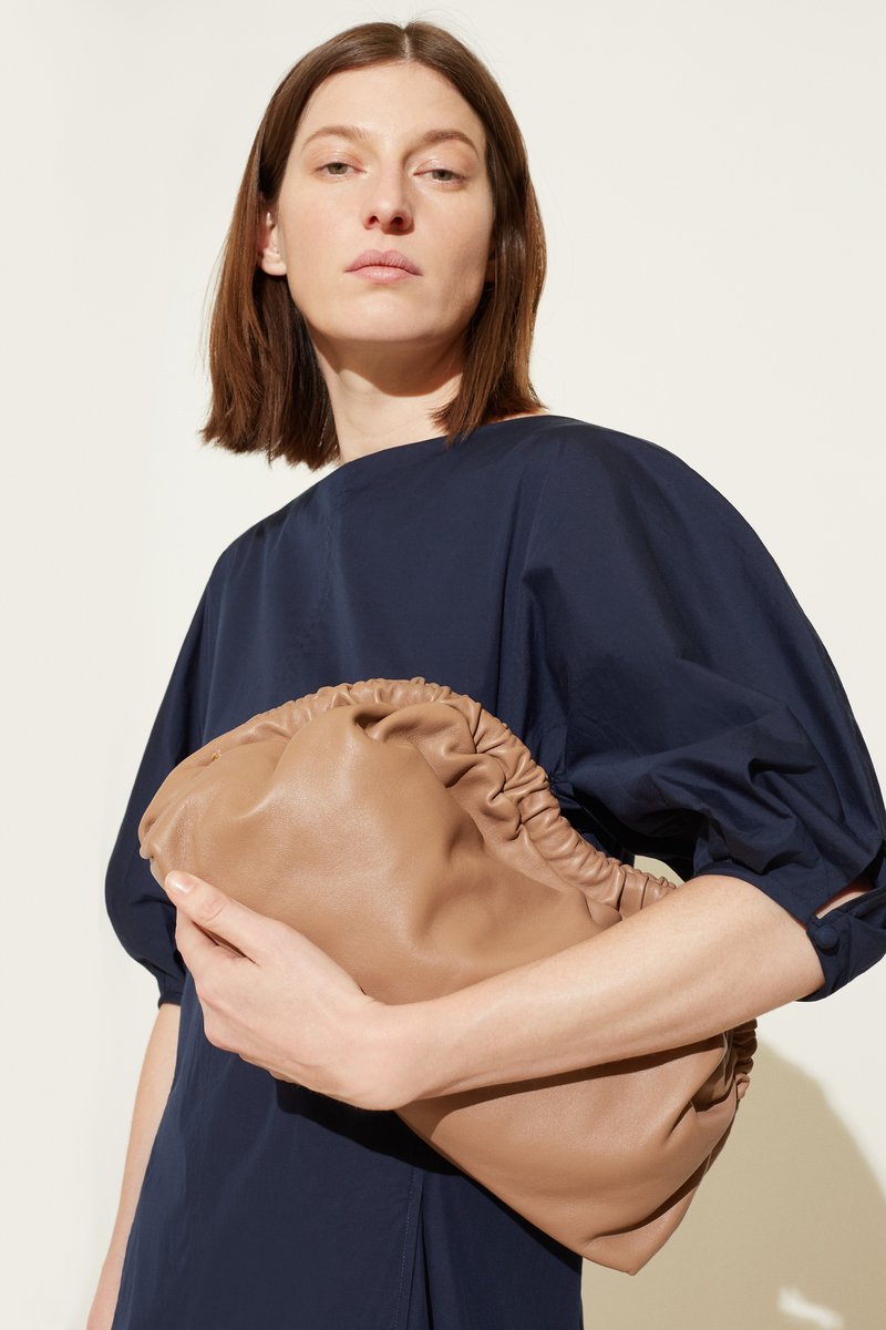 Mansur Gavriel Cloud Clutch Lambskin Biscotti CULTSTATUS
