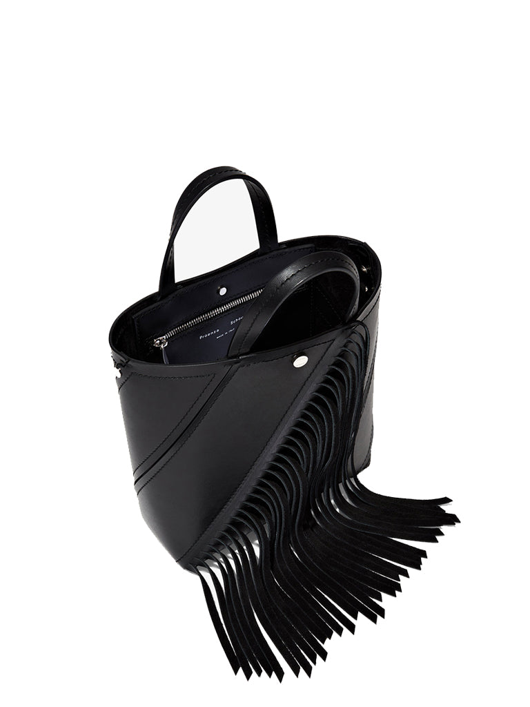 PS Small Hex Tote Fringe Black