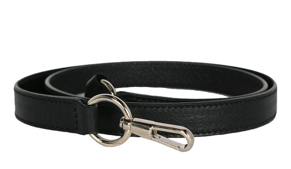 Black Bag Strap with Silver Hardware - Main Image