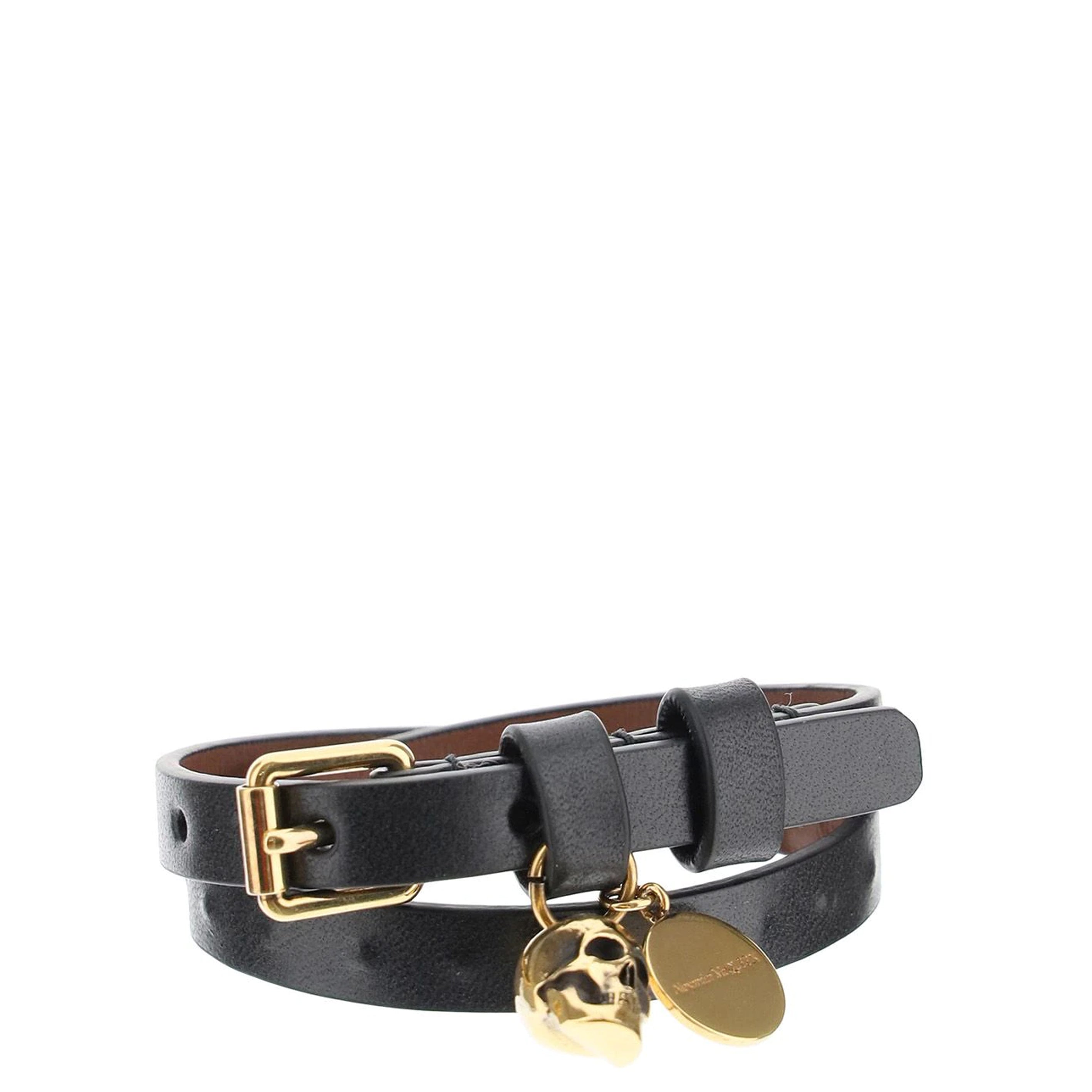 Alexander McQueen 2x Wrap Bracelet Studs, Black/Gold Alexander McQueen 2x Wrap Bracelet Studs, Black/Gold