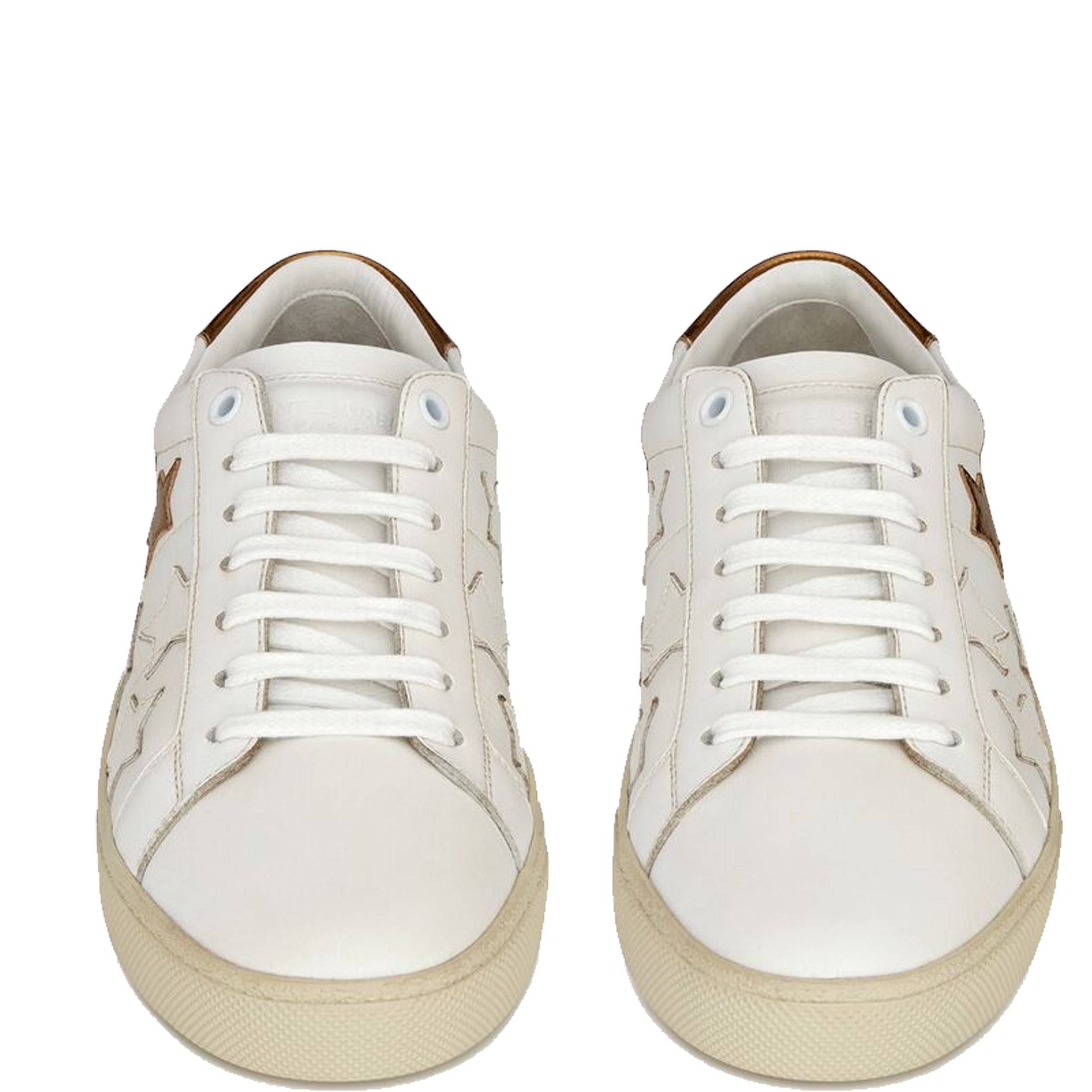 Saint Laurent SL/06 Gold Star Canvas Sneakers, White/Gold – CULTSTATUS