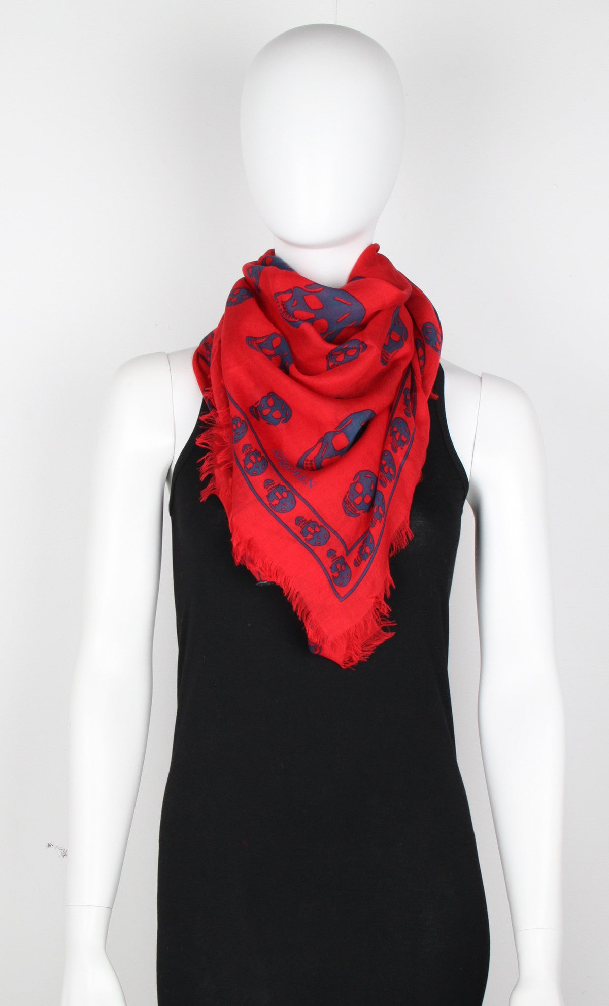 Alexander mcqueen Blue/Red レア色 ストール Alexander McQueen Classic Pashmina Skull Scarf Red/Blue – CULTSTATUS