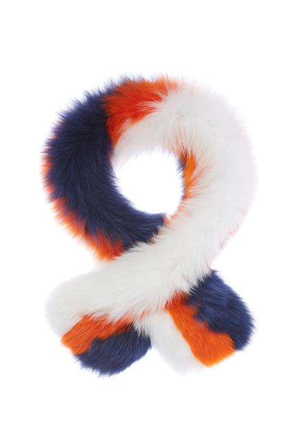 CHARLOTTE SIMONE フォックスファー マフラー Charlotte Simone Pollypop Fox Scarf, White/Orange/Navy – CULTSTATUS