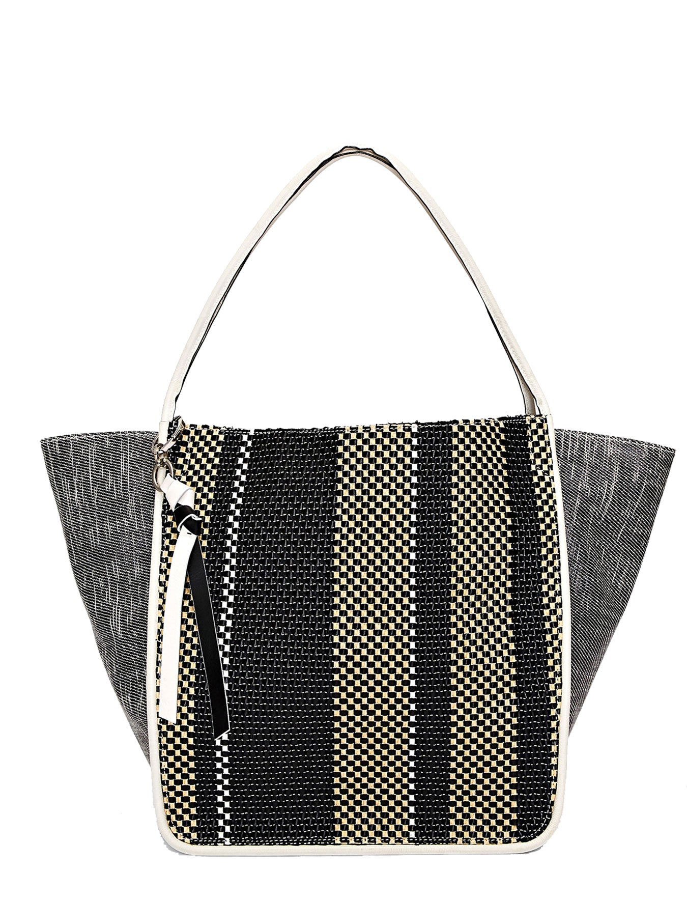 PS Slouch Tote XL Woven Black Ecru